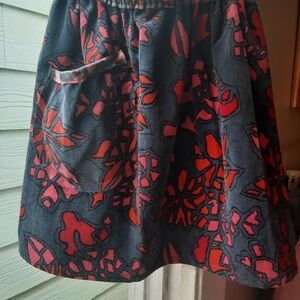 Girl's Modernist Floral Corduroy Skirt